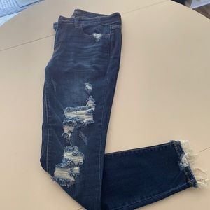 Distressed jeans